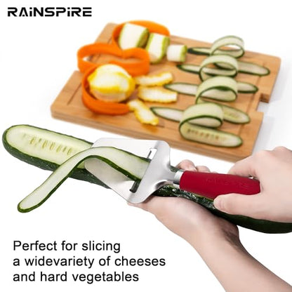 Rainspire Upgraded Non-Stick Cheese Slicers for Block Cheese Multi-Functional Cheese Cutter for Mozzarella, Cheddar, Gruyere Charcuterie Accessories Dishwasher Safe Kitchen Tools, Red - color: Red