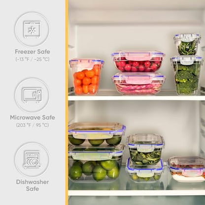 Superio Large Plastic Food Storage Container with airtight Lid for Pantry, Fridge- 10 Cup, 80 Oz- BPA Free, Leakproof Sealed Container- Microwave, Dishwasher and Freezer Safe (Clear) - color: Clear