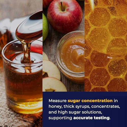 28–62% Brix Handheld Analog Refractometer, Durable All Metal High Brix Meter for Honey, Thick Syrups, Concentrates and High Sugar Solution Measurement