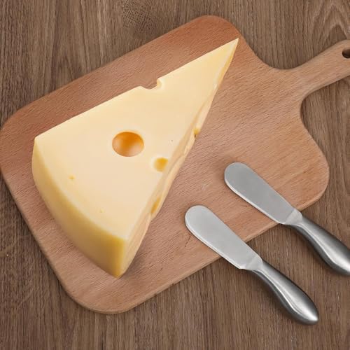 Spreader Knife Set,6-Piece Cheese and Butter Spreader Knives, Stainless Steel, Gifts for Father's Day/Christmas, Birthday/Parties, Wedding/Anniversary and Thanksgiving Day (6 Silver Round Cheese Knife Set) - color: 6 Silver Round Cheese Knife Set