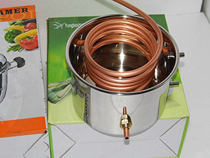 OLizee® 8 Gal Stainless Steel Water Alcohol Distiller Copper Tube 30L Still Spirits Boiler Home Brewing Kit with Thumper Keg