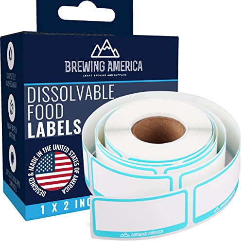 Dissolvable Food Labels for Food Containers - 250qty Made in USA - 1x2 Inches - Wash-Off Labels for Meal Prep, Pantry, Freezer and Mason Jars – No Scrubbing, No Residue - Teal - color: Teal