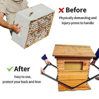 Hive Carrier for 10 Frame / 8 Frame Bee Hive Boxs Hive Tool Beekeeping Hive Mover Suitable for Deep/Medium/Shallow Super Box as Honey Bee Hive Starter Kit