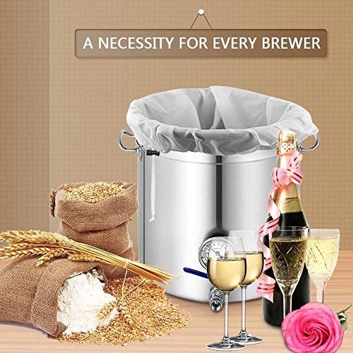 2 Pack 26"×22" Brew Bag Reusable Mesh Strainer for Wine Beer Brewing | BIAB, Fits Kettle Up To 17 In, Holds 20 Lbs, Nylon Cheesecloth, BPA-Free, Drawstring Strainer for Cider Fruit Wine Cold Brew - size: 26" x 22"