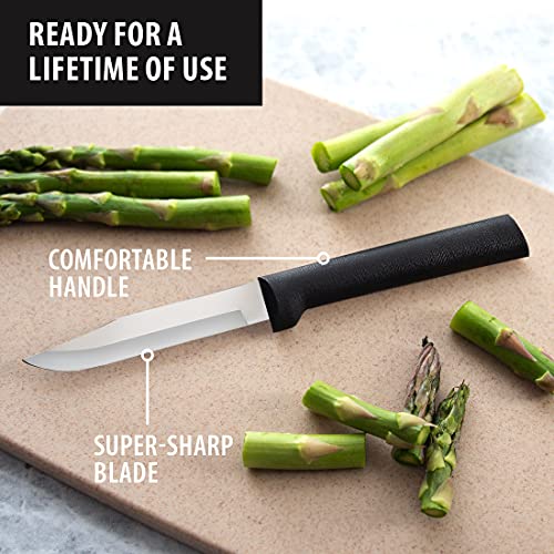 Rada Cutlery Regular Paring Knife (W201), 3.25" Stainless Steel Blade, Black Handle - color: Black