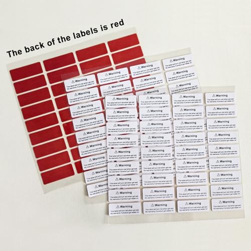 130pcs 1.6x0.6 inch Water Sensitive Sticker Turn Red When Got Wet Device Potential Damage Indicator Warranty Void Instruction Liquid Sensor Label - style: 40X15MM