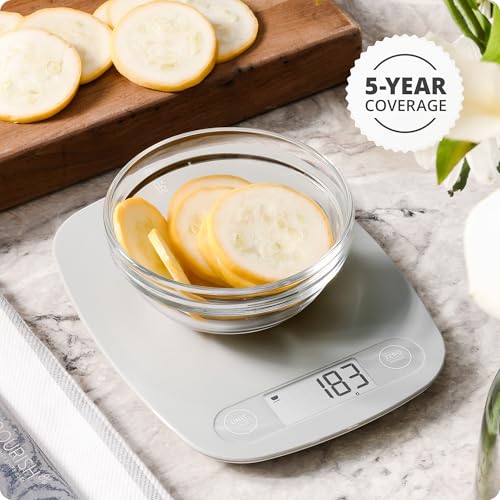 Greater Goods Food Scale – Digital Kitchen Scale, 1g Precision, Easy-Tare & Quick Conversion, Slim Compact Design, Durable & Portable | Ideal for Cooking, Baking & Meal Prep (Ash Gray) - color: Ash Gray