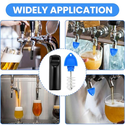 Beer Tap Plugs Brush Kit - 24 Cleaning Brushes & 5 Draft Beer Tap Plugs for Kegerator Cleaning Replacement Cleaning Parts, Sanitary Faucet Cap Cover Brush Set for Most Taps Bar