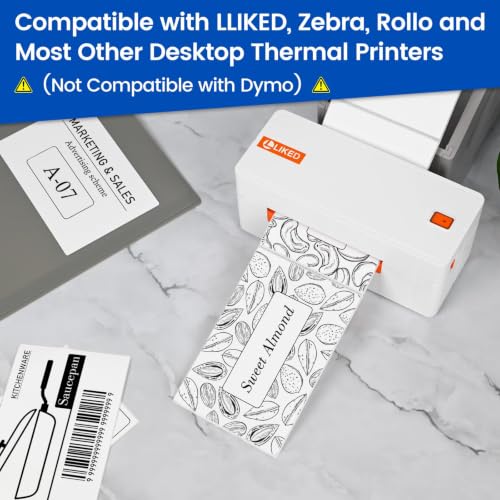 L LIKED 4" x 6" Thermal Labels, Blank Removable Labels with No Residue, Water and Oil Resistant, Use for Both Home and Office (1 Roll, 250 Labels) - size: 4x6-250