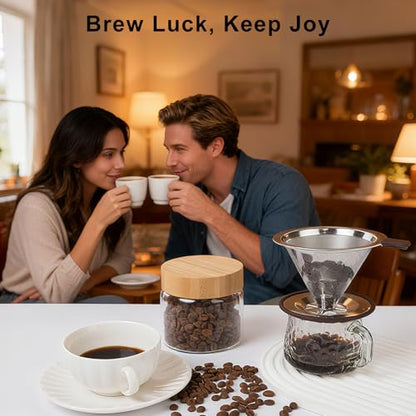Pour over Coffee Dripper, Stainless Steel Paperless Reusable Coffee Filter, Metal 600 Mesh Strainer Coffee Maker (1-2 Cups) - size: 1-2 Cups