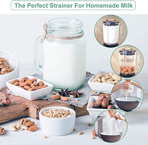 Nut Milk Bag Reusable 3 Pack Multi-size Food Strainer Nut Bags | for Straining Almond/Soy Milk Greek Yogurt Cold Brew Coffee Tea Beer Celery Juice Fine Nylon Mesh(8"x12"/10"x12"/13"x13") - size: 3 pack-8"x12"/10"x12"/13"x13"