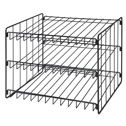 Kitchen Details 3 Tier Can Storage Organizer Rack in Black - color: Black, size: 14.5 x 11.5 x 11 inches