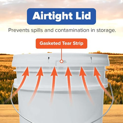 ePackageSupply 5 Gallon Plastic Bucket with Airtight Lid | Made in USA | Food Grade Bucket | BPA-Free | Heavy Duty 90 Mil All Purpose Pail | One 12" Rubber Mallet & One Lid Opener Included | 1 Pack - color: Translucent, size: 1 Pack
