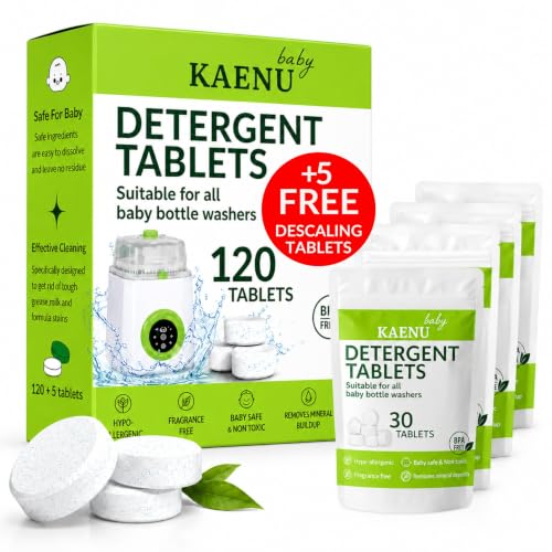 120Pcs Detergent Soap Tablets for Baby Bottle Washer- Compatible with all Baby Bottle Washers, Baby Brezza, Momcozy & GROWNSY - Effective Cleaning with Safe Highly Concentrated Formula