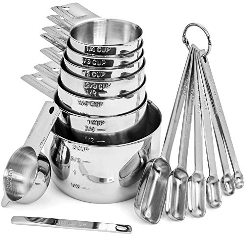 Hudson Essentials Stainless Steel Measuring Cups and Spoons Set (15 Piece Set) - size: 15 Piece Set