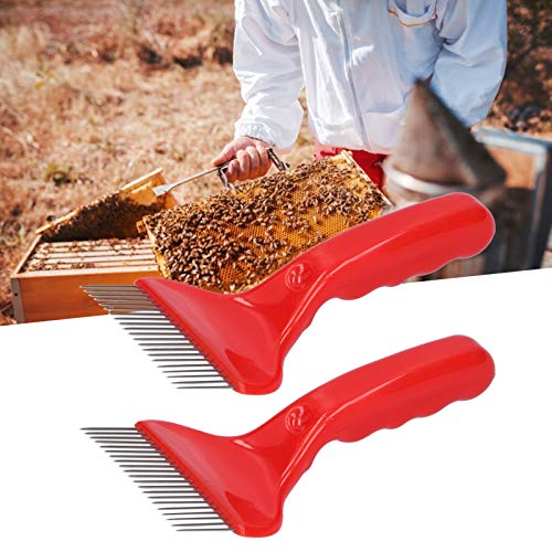 2PCS Honey Scraper, Beekeeping Supplies Uncapping Fork Beekeeping Fork Stainless Steel Beekeeping Equipment Bee with Plastic Handle