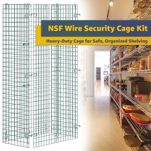 18" x 36" x 61" NSF Commercial Heavy Duty Green Epoxy Wire Security Cage Kit, Metal - color: Green, size: 18" x 36" x 61" Only Security Cage
