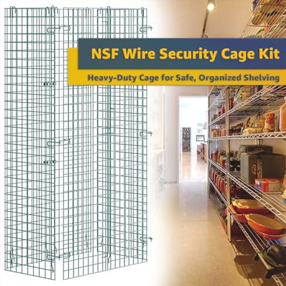 18" x 36" x 61" NSF Commercial Heavy Duty Green Epoxy Wire Security Cage Kit, Metal - color: Green, size: 18" x 36" x 61" Only Security Cage