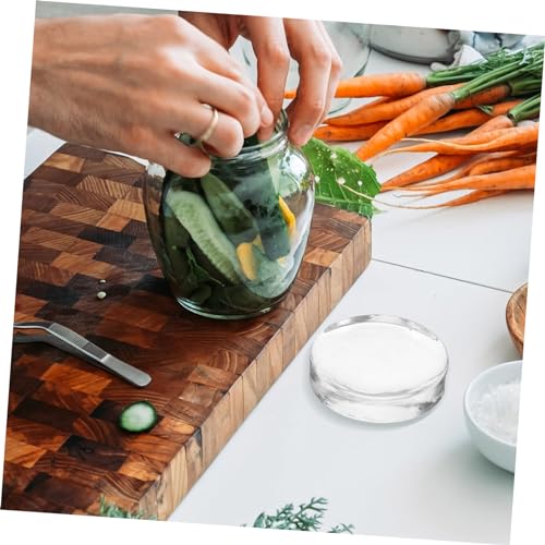 PRETYZOOM Heavy Glass Fermenting Weight for Wide Mouth Jars Sturdy Kitchen Tool for Pickling Canning and Fermentation for Homemade Vegetables