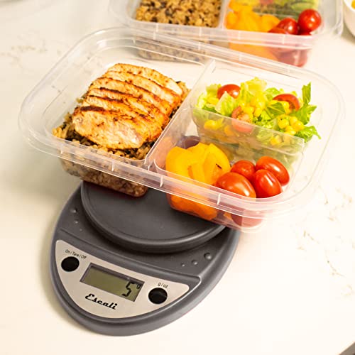 Escali Primo Digital Food Scale Multi-Functional Kitchen Scale and Baking Scale for Precise Weight Measuring and Portion Control, 8.5 x 6 x 1.5 inches, Metallic - color: Metallic