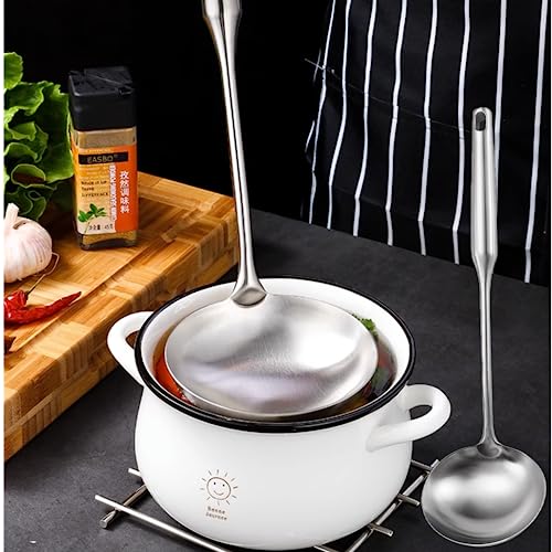 Soup Ladle Stainless Steel Scoop Spoon 304 Stainless Steel Utensils for Cooking with Anti-Scald Design kitchen tool for Soup, Stew, Chili and Gravy Silver 13.58 Inches - size: W3.7"x L13.58", style: 304 Soup Scoop Ladle