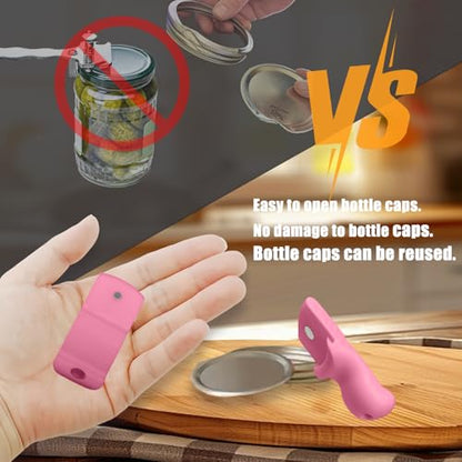 Mason Jar Opener and Canning Tool, Compatible with Mason Jar Lids, Releases Vacuum Seal on Wide Mouth and Regular Mouth, Magnetic Lid Lifter for Canning, Pickling (Peach Pink) - color: Peach Pink