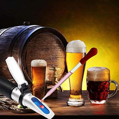 Brix Refractometer with ATC - Hobein Digital Handheld Refractometer for Beer Wine Brewing, Dual Scale-Specific Gravity 1.000-1.130 and Brix 0-32%, Hydrometer in Wine Making and Beer Brewing