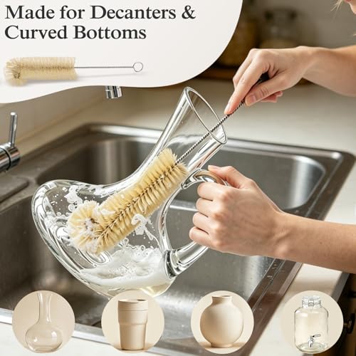 MASTERTOP 9 Pieces Bottle Brush Set - Long Water Bottle and Straw Brush Cleaning Set BPA Free Bottle Cleaner Brush for Baby Bottle Pipes Coffee Grinder Teapot Narrow Neck Wide Mouth Water Bottles
