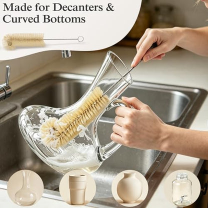 MASTERTOP 9 Pieces Bottle Brush Set - Long Water Bottle and Straw Brush Cleaning Set BPA Free Bottle Cleaner Brush for Baby Bottle Pipes Coffee Grinder Teapot Narrow Neck Wide Mouth Water Bottles