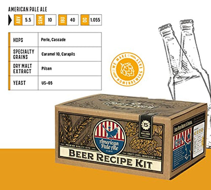 Craft a Brew - Beer Recipe Kit - American Pale Ale - Home Brewing Ingredient Refill - Beer Making Supplies - Includes Hops, Yeast, Malts, Extracts - 5 Gallons - color: American Pale Ale