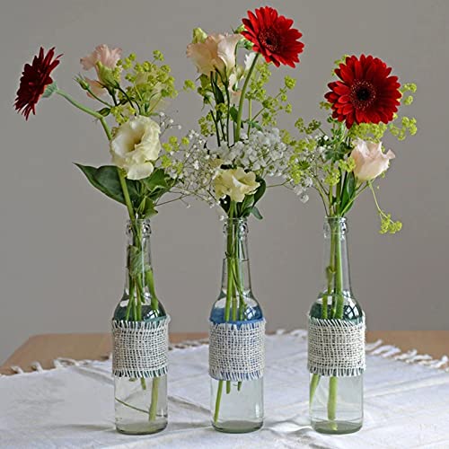 DHSBTLS 12 Pack 500 ml/16 oz Clear Glass Bottles With Cork Lids & Seal Shrink Capsules Caps,Home Brewing Wine & Juicing Bottles For Bordeaux Wine,Beverage, Sparkling Wine,Kefir,Decor | 500ml Home Brewing Bottles with Shrink Capsules, Juicing Bottles for B