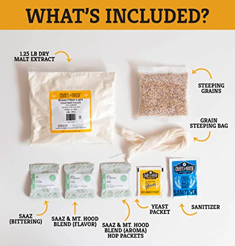 Craft A Brew Recipe Kit - Light Lager Refill - 1 Gallon - Ingredients for Home Brewing Beer - color: Light Lager