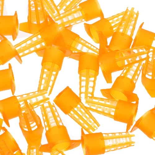 Happyyami 100Pcs Queen Bee Cages Cover Beekeeping Catcher Cup Tube Plastic Bee Isolator Clip Beekeeper Rearing Tools Supplies