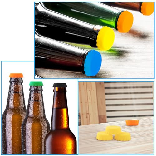 120 PCS Silicone Rubber Bottle Caps, 6 Colors Reusable Beer Caps for Home Brewing Beer, Soft Drink, Wine Bottle, Beer Bottle, Soda Bottles Kitchen Gadgets