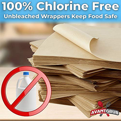Eco Friendly, Grease Proof 12" x 12" Deli Wrap 500 Pk. Best Kraft Food Wrapping Paper Sheets for Picnic, Festival, Fair or BBQ. Perfect Liner for Tray, Basket or Boat. Quality Bulk Restaurant Supply - size: 500