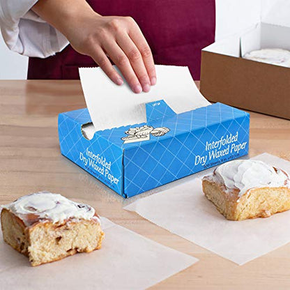 Fit Meal Prep 1000 Sheets 8 x 10.75” Dry Wax Paper Sheets for Food, Greaseproof Sandwich Wrapping, Interfolded Deli Wax Paper for Fries, Burgers, Food Basket, Made in USA - size: 8 x 10.75"
