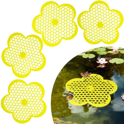 4PCS Bee Watering Station for Garden, 8.66 Inch Flower Floating Bee Island | EVA Foam Butterfly Bee Water Feeder, Floating Bee Waterer Station, Bee Hydration for Bird Bath, Pond, Patio, Outdoor Garden