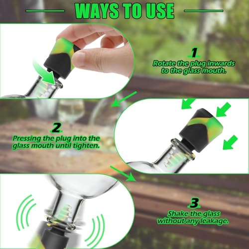Green Piece® three Silicone Green Cleaning plugs + stoppers Preserver Cap Airtight Bottle Plug Odor Proofing Glass, Plastic and Silicon Pieces - style: 3 Green Plugs