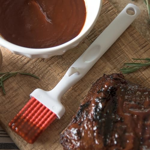 Carlisle FoodService Products Silicone Basting Brush – 4040305 Basting Brush for Cooking, 2in, Heat-Resistant, Grip Bristles for Kitchens, Restaurants, Catering, Silicone Brush Head, Red - size: 2", style: Modern