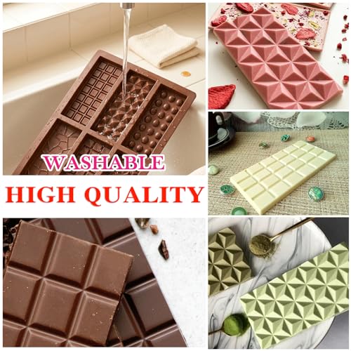 2 Pieces Silicone Break Apart Chocolate Moulds,Silicone Square Mold,Non-Stick Candy Chocolate Bar Mold,Reusable Candy Protein Silicone Chocolate Mold （B） - color: 2 Pieces