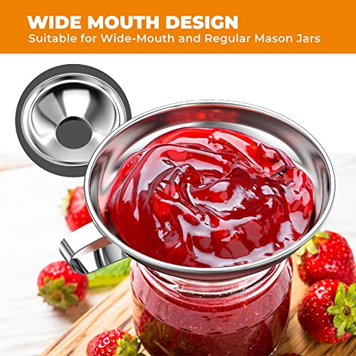 Pisol Canning Funnel for Kitchen Use, Wide Mouth Food Grade Stainless Steel Funnel for Wide and Regular Mouth Mason Jar, Deal for Filling Bottle, Liquid and Solid