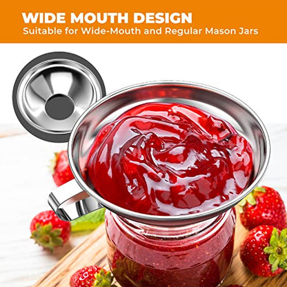 Pisol Canning Funnel for Kitchen Use, Wide Mouth Food Grade Stainless Steel Funnel for Wide and Regular Mouth Mason Jar, Deal for Filling Bottle, Liquid and Solid