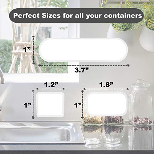 264 Pieces Removable Food Labels Stickers Waterproof Kitchen Labels for Food Storage, Home Organization with Marker Pen, 3 Sizes (Silver Side)
