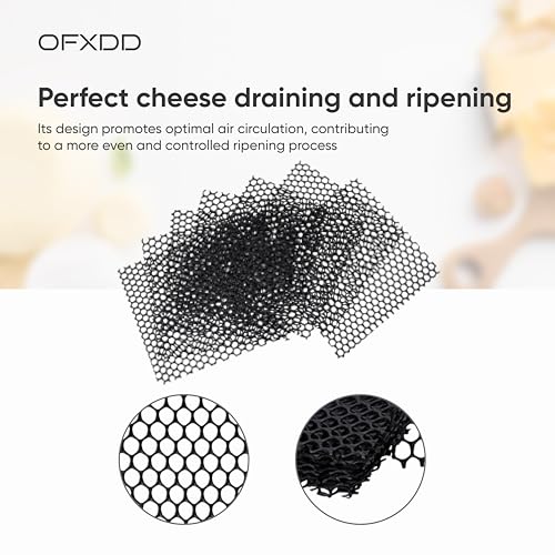 Drain Mat for Cheese - Pack of 6 - Cheese Making Black Mat Plastic - Cheese Ripening and Drying Mesh