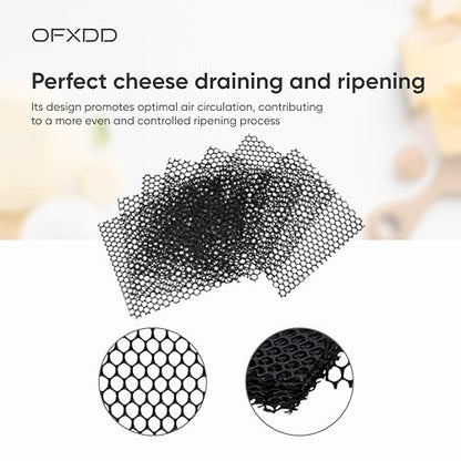 Drain Mat for Cheese - Pack of 6 - Cheese Making Black Mat Plastic - Cheese Ripening and Drying Mesh