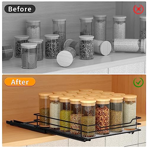 BOIVSHI Pull Out Spice Rack Organizer for Cabinet, Heavy Duty Slide Out Spice Rack Organizer for Kitchen Cabinets and Pantry, Fits Spices, Sauces, Canned Food (8.5''Wx10.5''Dx2.5''H) - size: 1 Tier,8.5''Wx10.5''Dx2.5''H