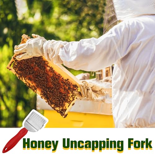 BuleVina Honey Uncapping Fork Tool Bee Keeping Shovel Knife Scraper with 18 Stainless Steel Tines and Plastic Handle Extractor Equipment Herramientas Apicultor