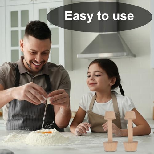Wooden Tart Tamper,Double Side Pastry Dough Egg Tarts Pastry Tools DIY Cake Pastry Tools for Making Egg Tart, Pasta, Cheesecakes Dessert Kitchen Baking Tools (Model 3) - color: Model 3