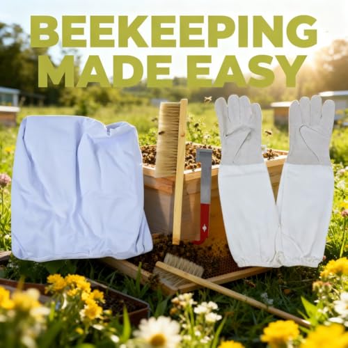 Beekeeping Suit Set XXL Jacket Gloves and Tools Kit, Ventilated Protective Gear for Men and Women - Heavy Duty Veil, Breathable Costume, Ideal for Professional Beekeepers