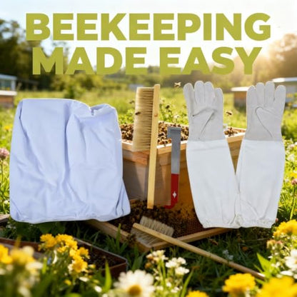 Beekeeping Suit Set XXL Jacket Gloves and Tools Kit, Ventilated Protective Gear for Men and Women - Heavy Duty Veil, Breathable Costume, Ideal for Professional Beekeepers
